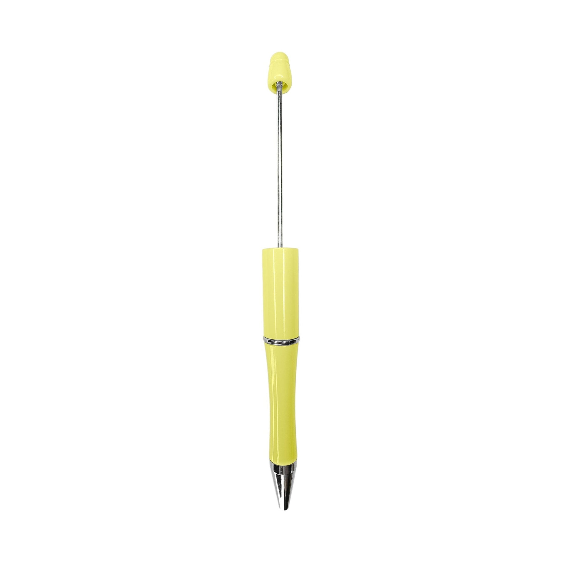 penna personalizzabile con perle e oggetti in silicone giallo