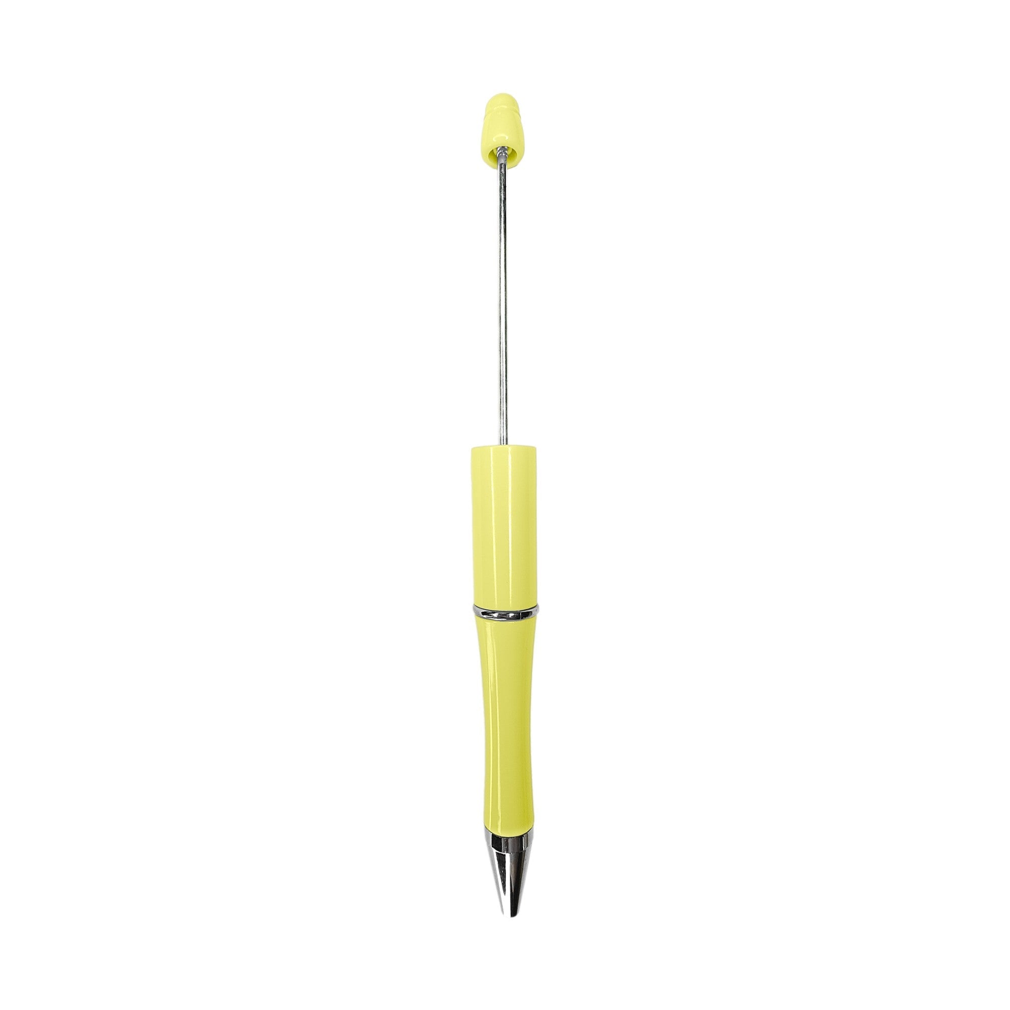 penna personalizzabile con perle e oggetti in silicone giallo