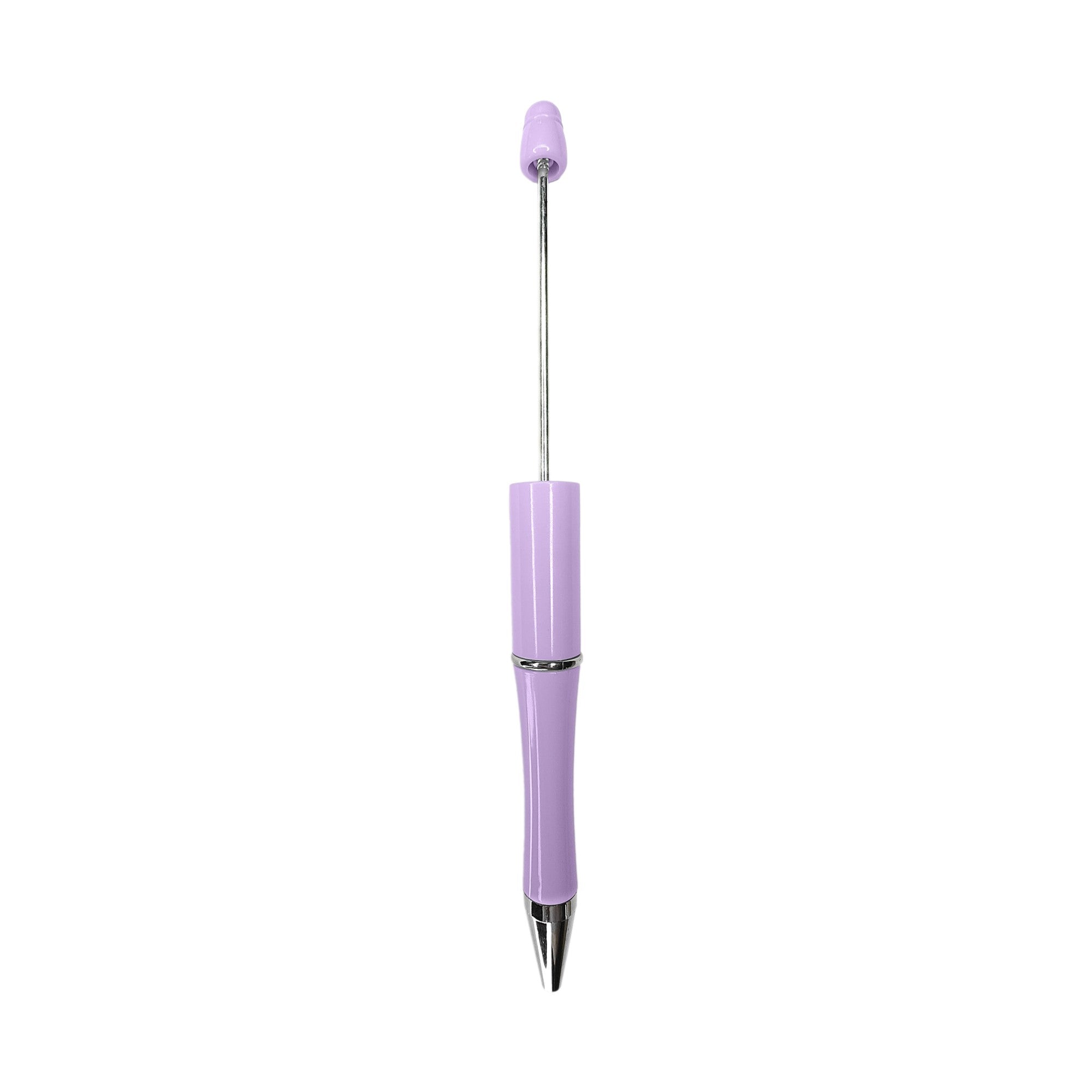 penna personalizzabile con perle e oggetti in silicone lilla
