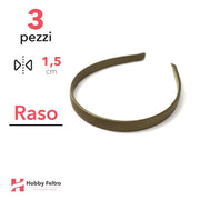 Cerchietto per Capelli Raso 1,5cm Kit 3 Pezzi Verde Oliva COD.28
