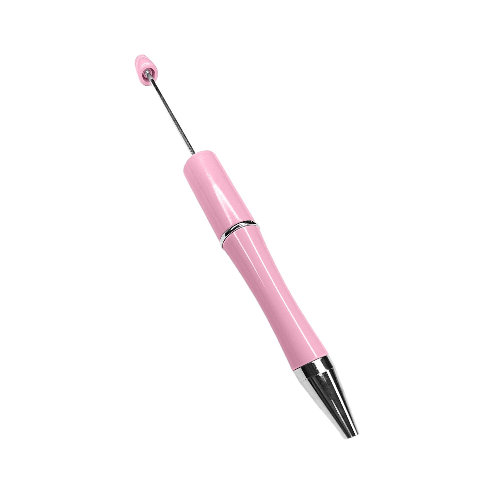 penna personalizzabile con perle e oggetti in silicone rosa