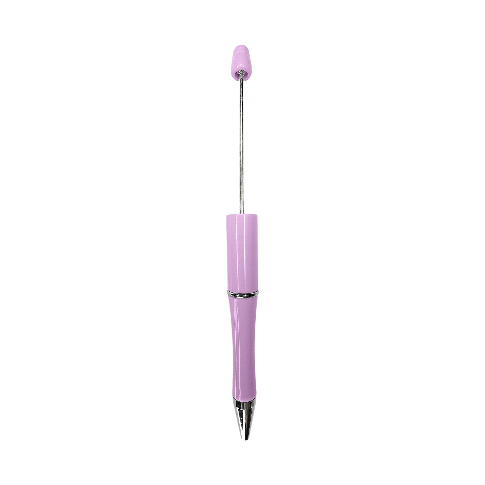 penna personalizzabile con perle e oggetti in silicone rosa lilla