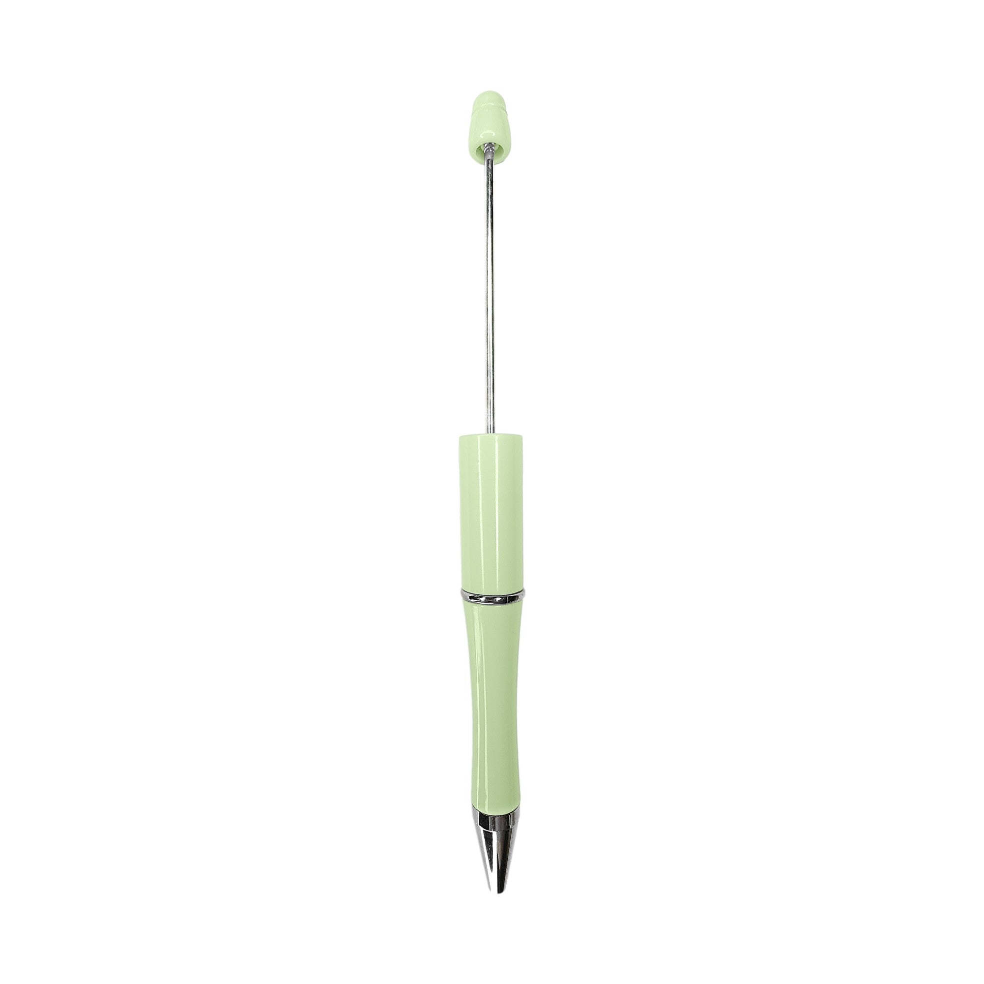 penna personalizzabile con perle e oggetti in silicone verdino