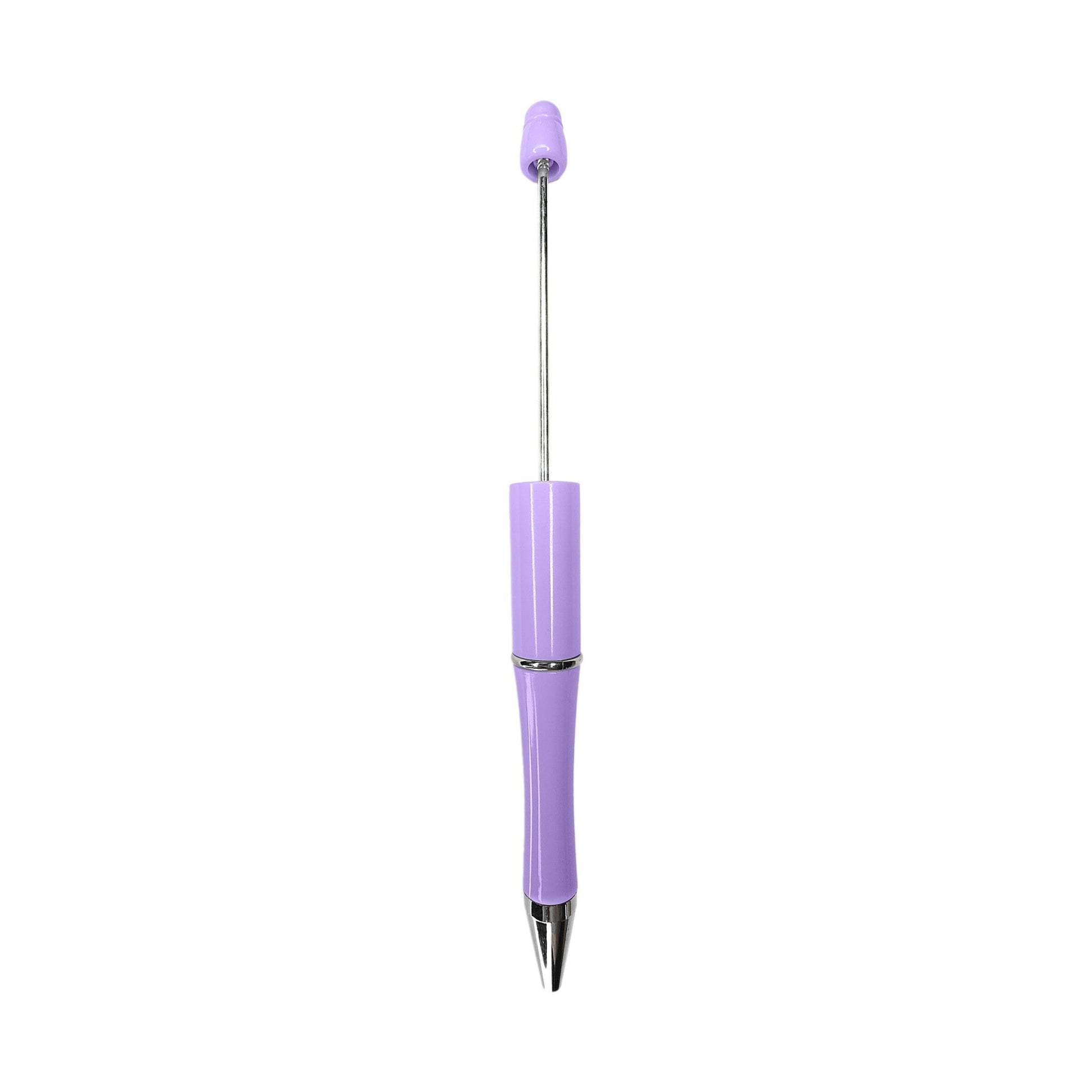 penna personalizzabile con perle e oggetti in silicone violetto