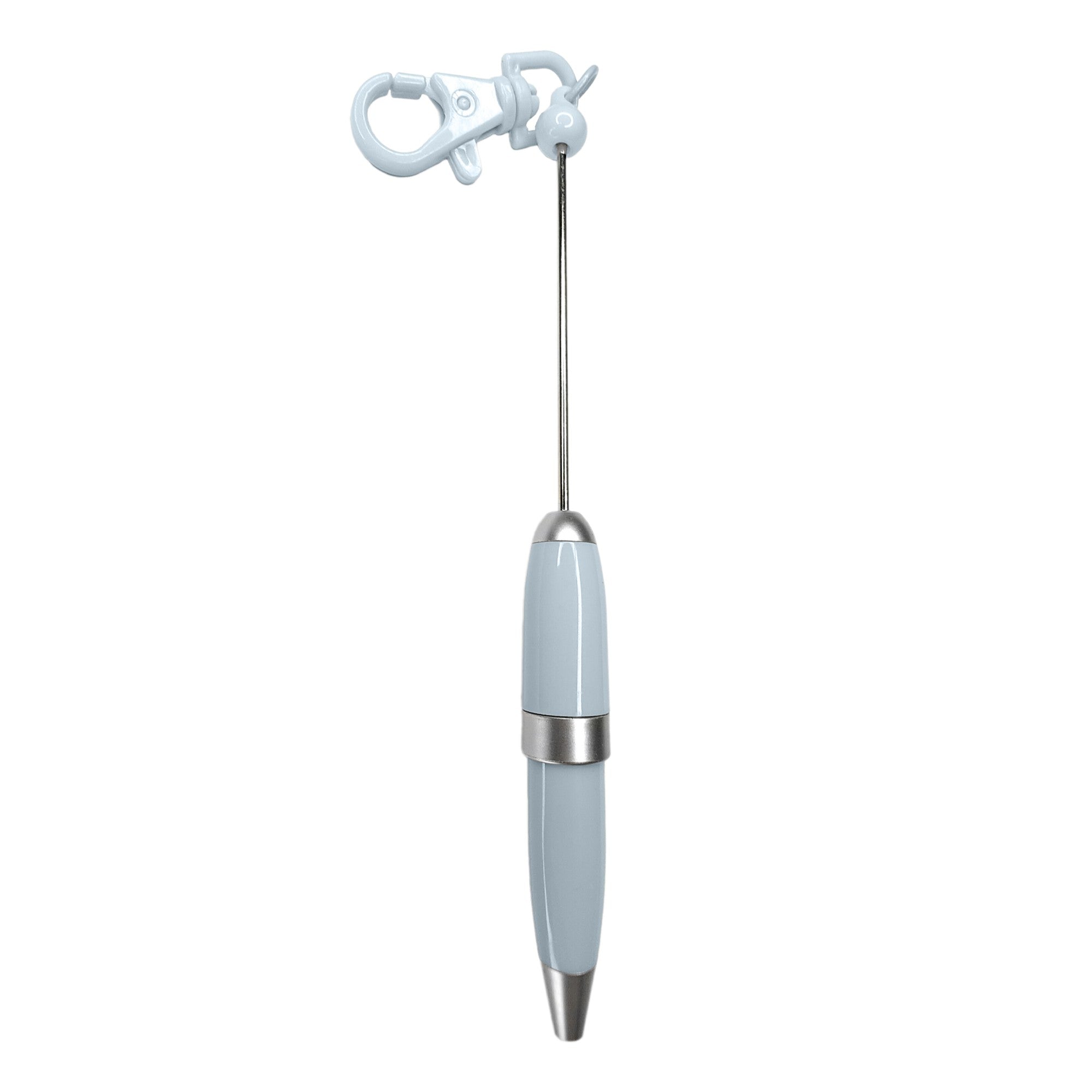 penna personalizzabile con perle e oggetti in silicone azzurro