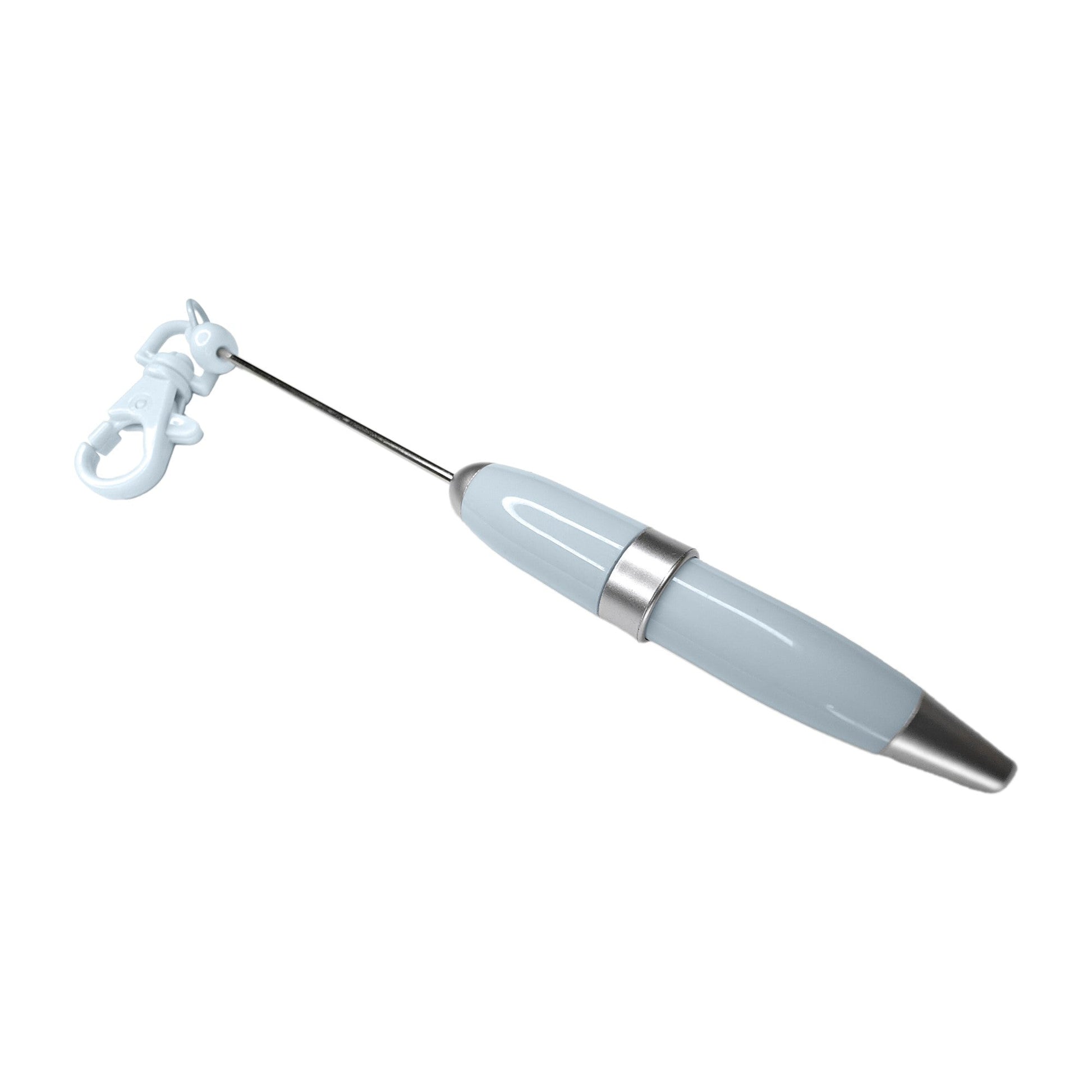 penna personalizzabile con perle e oggetti in silicone azzurro