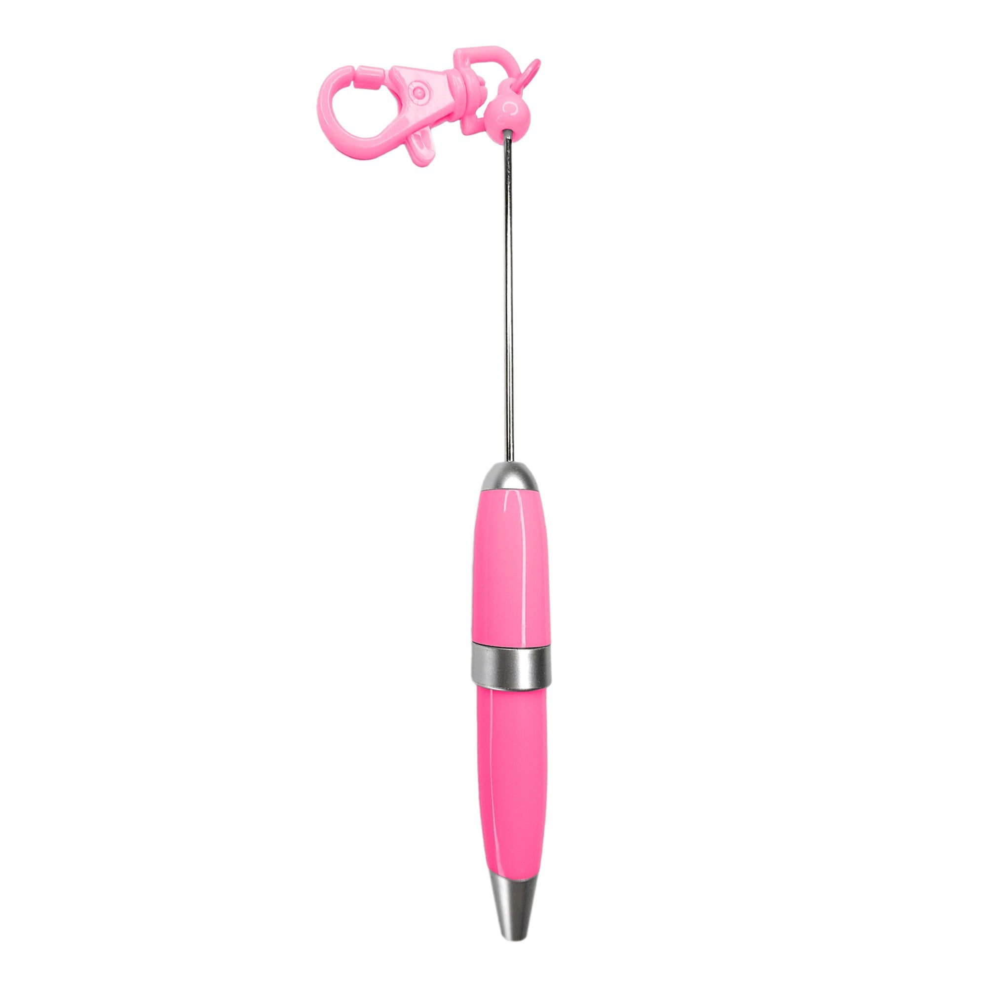 penna personalizzabile con perle e oggetti in silicone fucsia