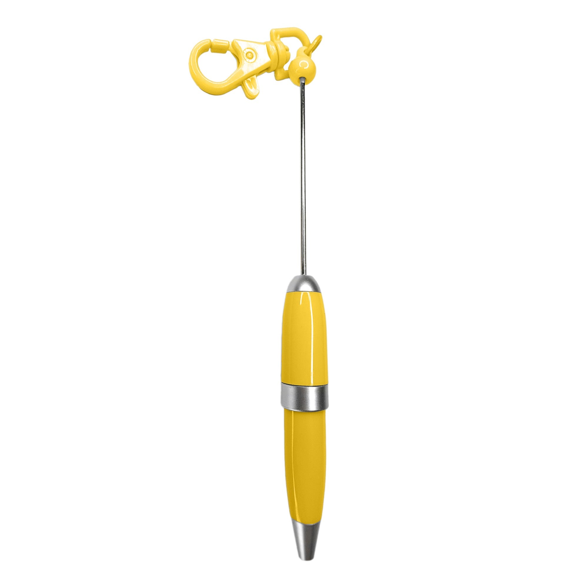 penna personalizzabile con perle e oggetti in silicone giallo