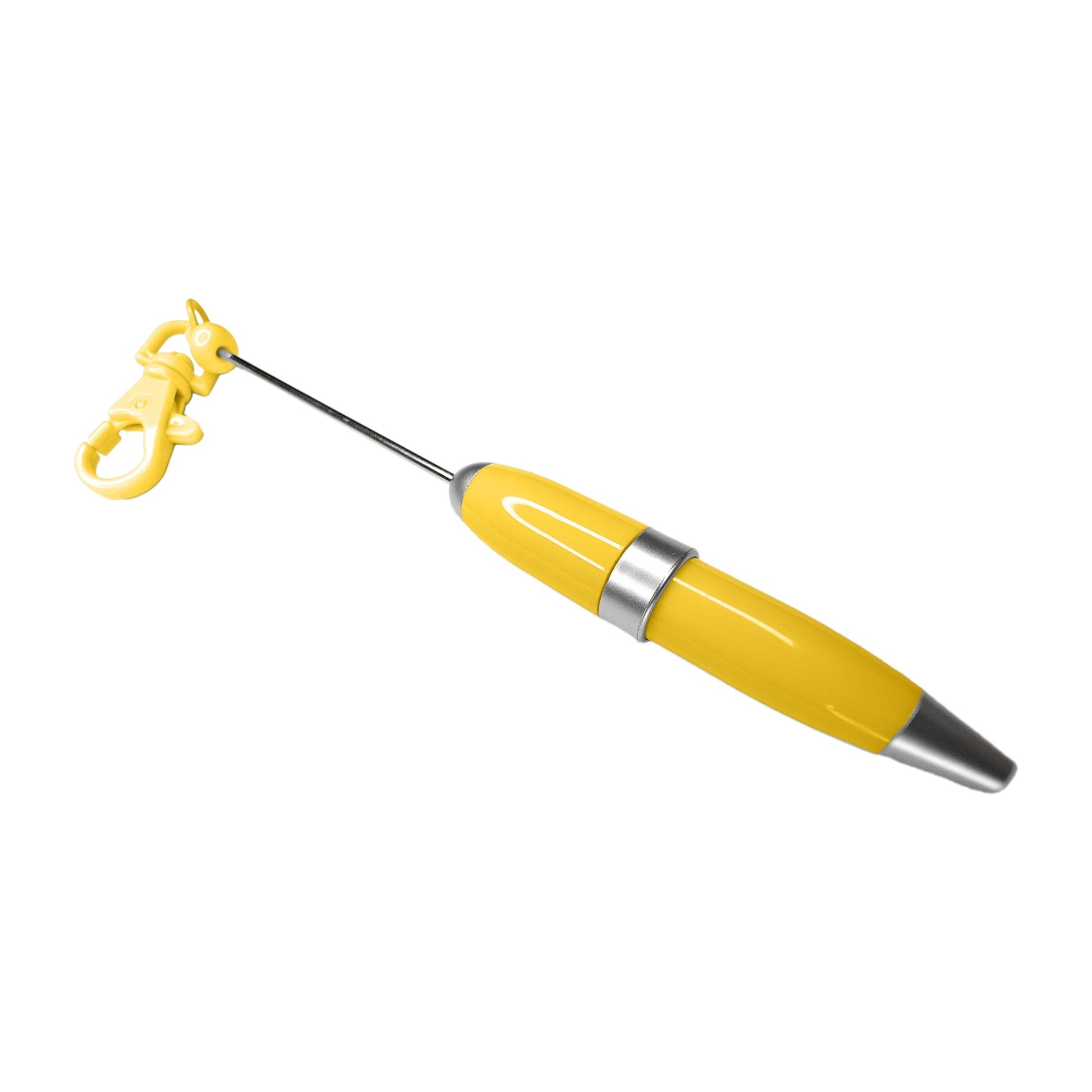 penna personalizzabile con perle e oggetti in silicone giallo
