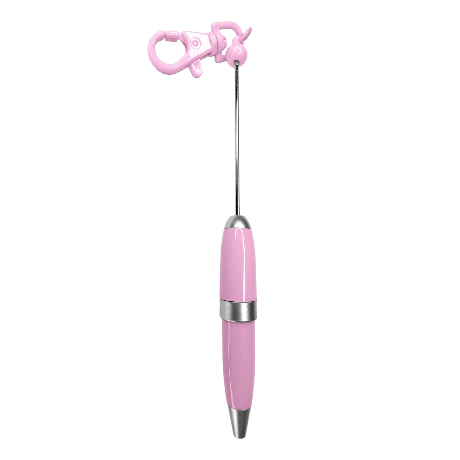 penna personalizzabile con perle e oggetti in silicone rosa