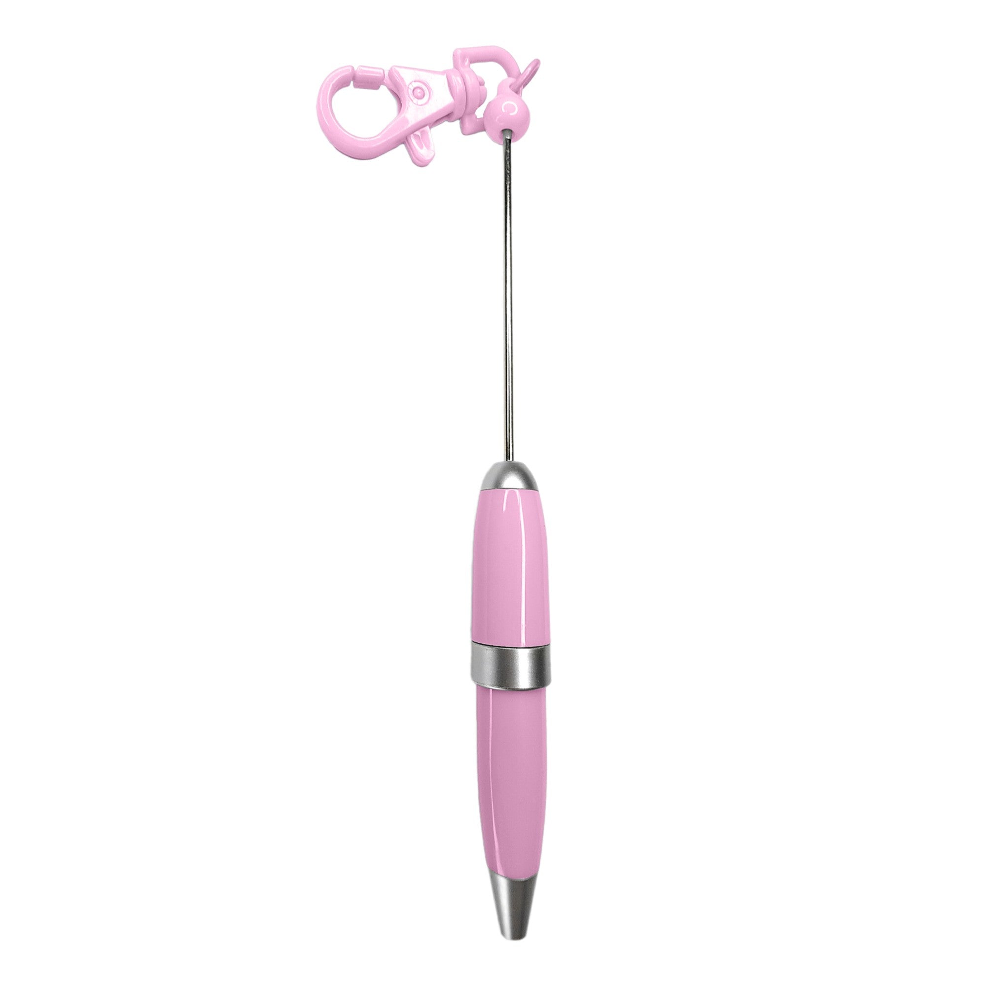 penna personalizzabile con perle e oggetti in silicone rosa