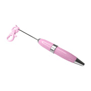 penna personalizzabile con perle e oggetti in silicone rosa