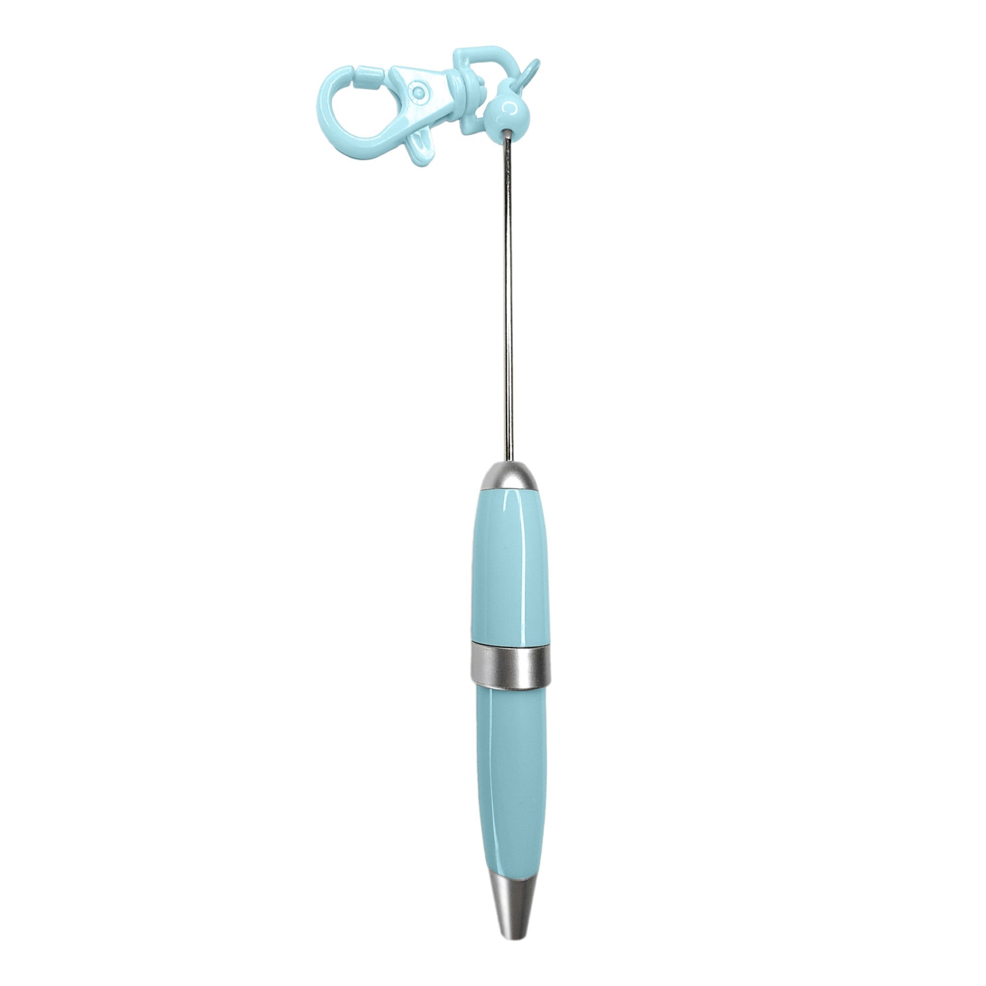 penna personalizzabile con perle e oggetti in silicone turchese