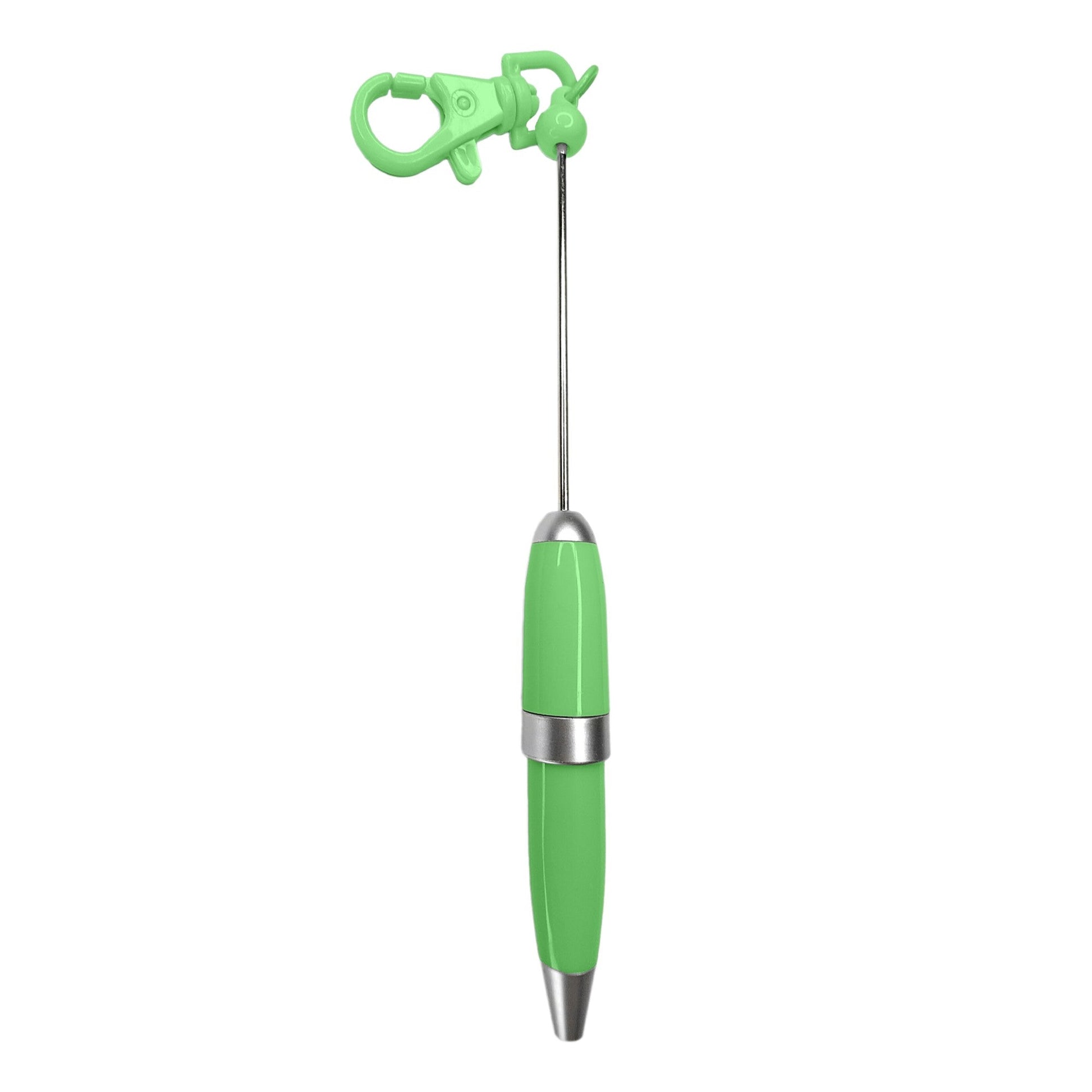 penna personalizzabile con perle e oggetti in silicone verde