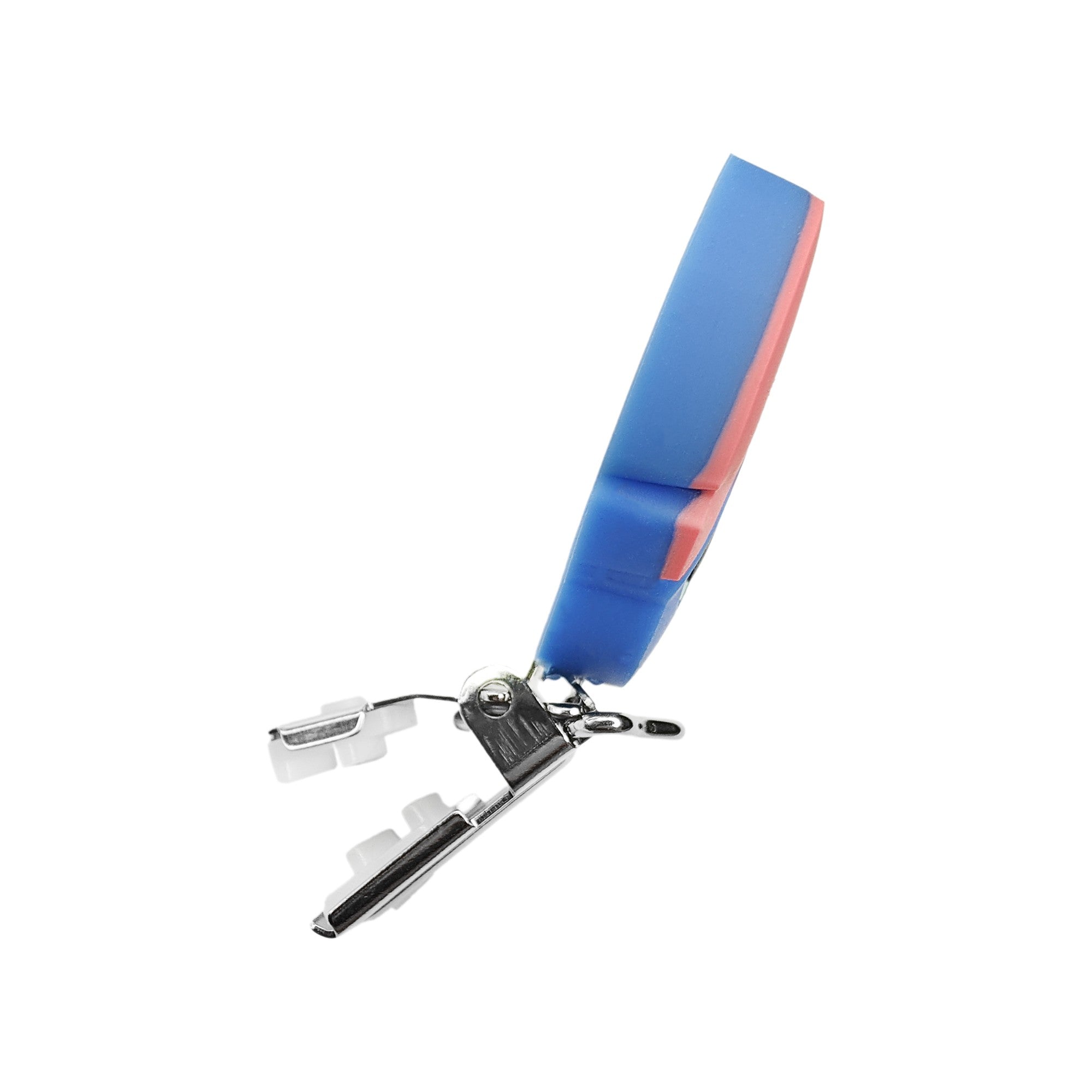 clip stitch in silicone 50x48mm per porta ciuccio e catenelle in silicone per dentizione neonati blu