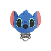 clip stitch in silicone 50x48mm per porta ciuccio e catenelle in silicone per dentizione neonati blu