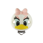 clip Paperina in silicone 55x42mm per porta ciuccio e catenelle in silicone per dentizione neonati rosa