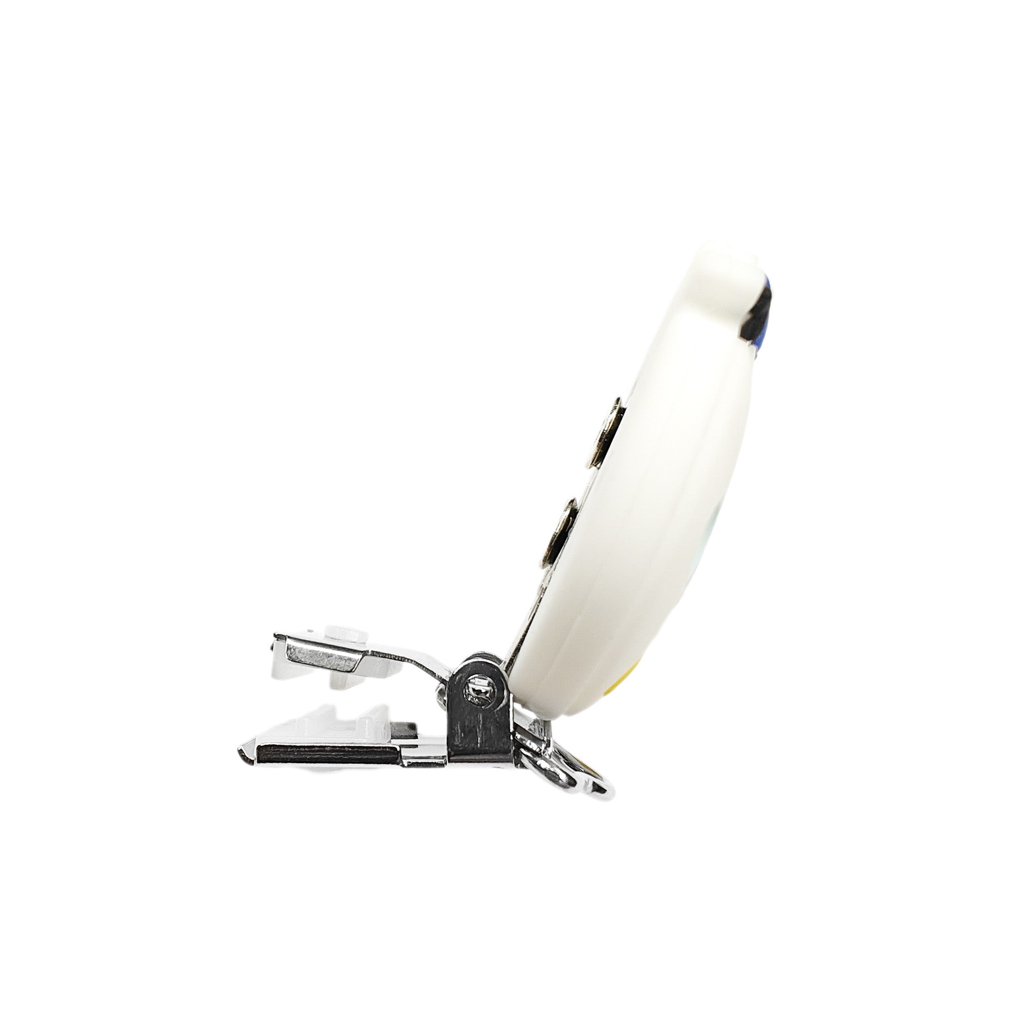 clip Paperino in silicone 55x42mm per porta ciuccio e catenelle in silicone per dentizione neonati blu