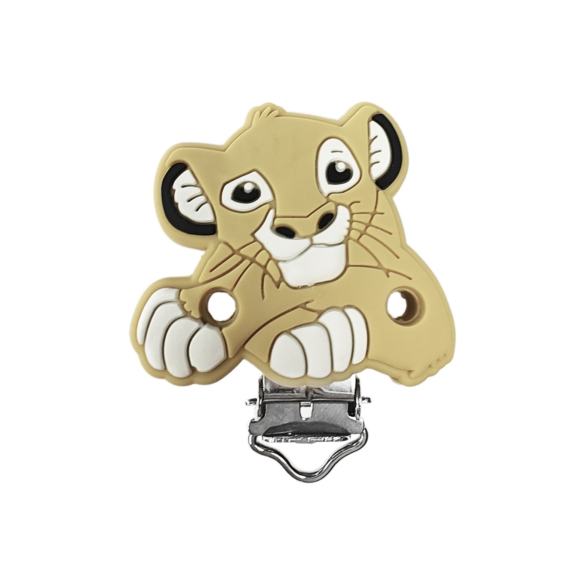 clip nala in silicone 50x40mm per porta ciuccio e catenelle in silicone per dentizione neonati giallo