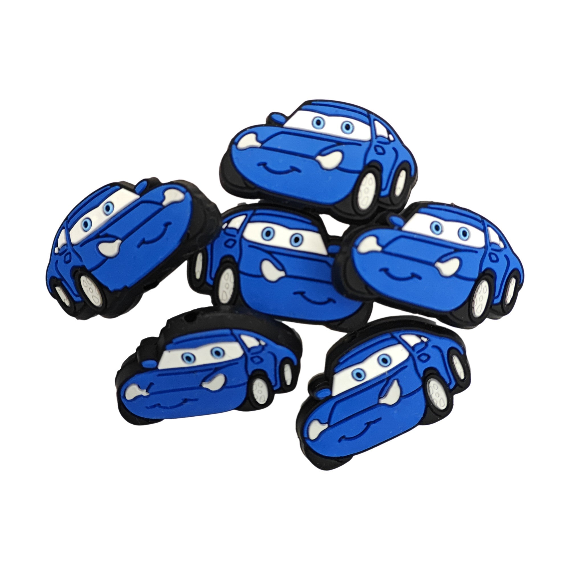 perlina separatore sally cars 34x21mm in silicone alimentare per personalizzare penne portachiavi collane braccialetti