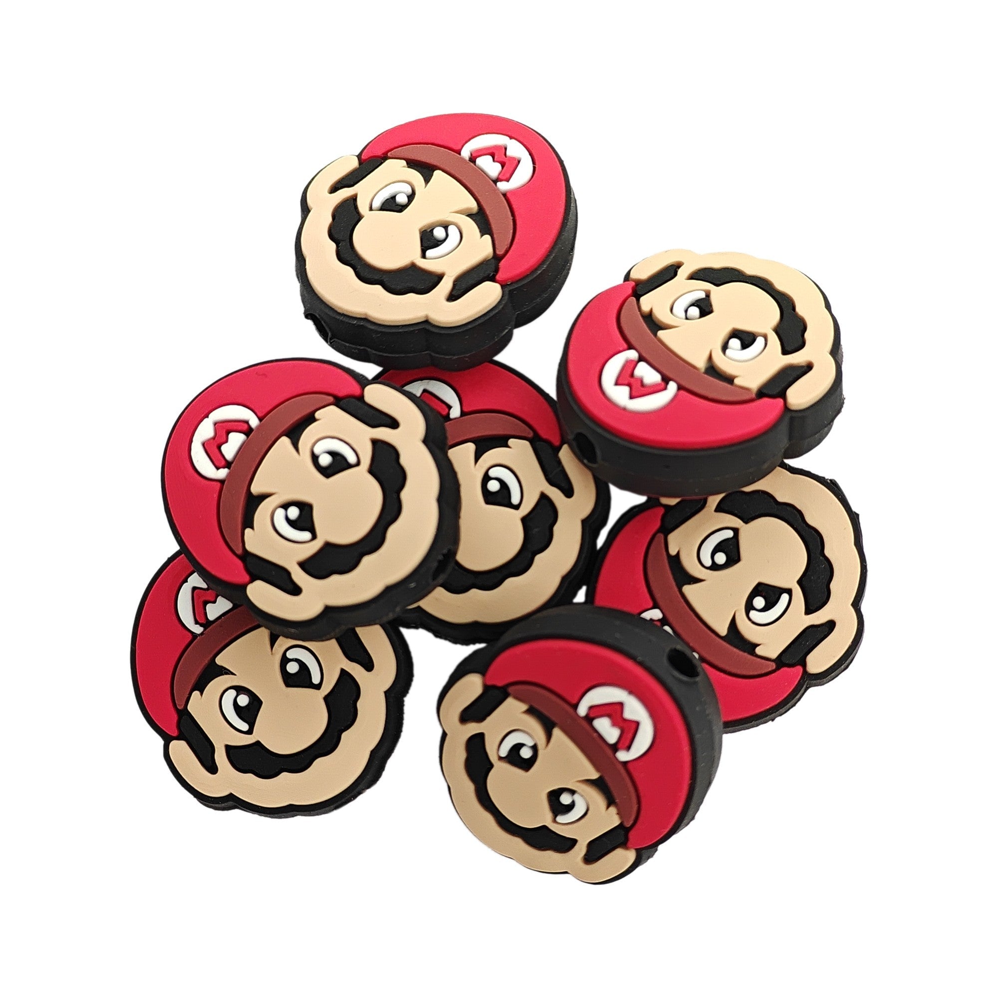 Faccia Super Mario in Silicone 25x22mm - Rosso
