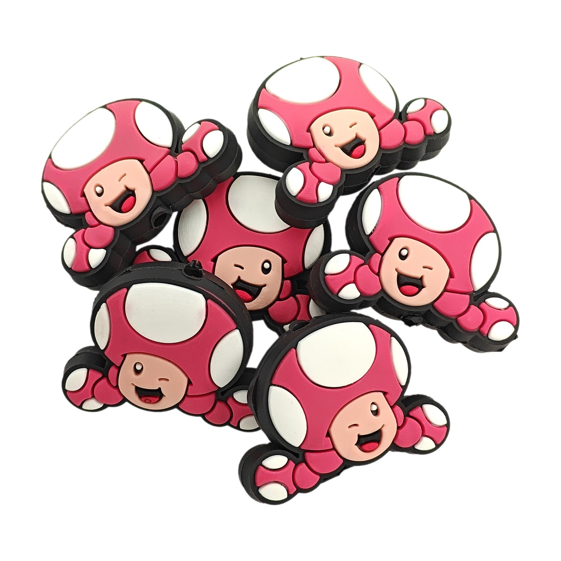 perlina separatore testa Toad 33x25mm in silicone alimentare per personalizzare penne portachiavi collane braccialetti