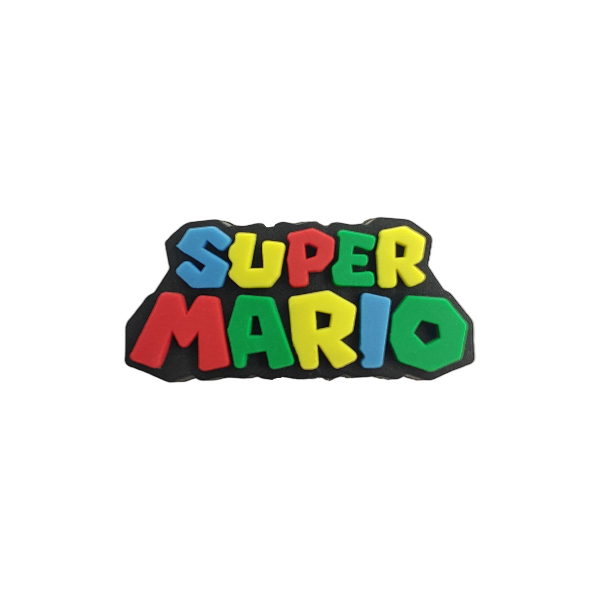 perlina separatore scritta super mario 25x12mm in silicone alimentare per personalizzare penne portachiavi collane braccialetti