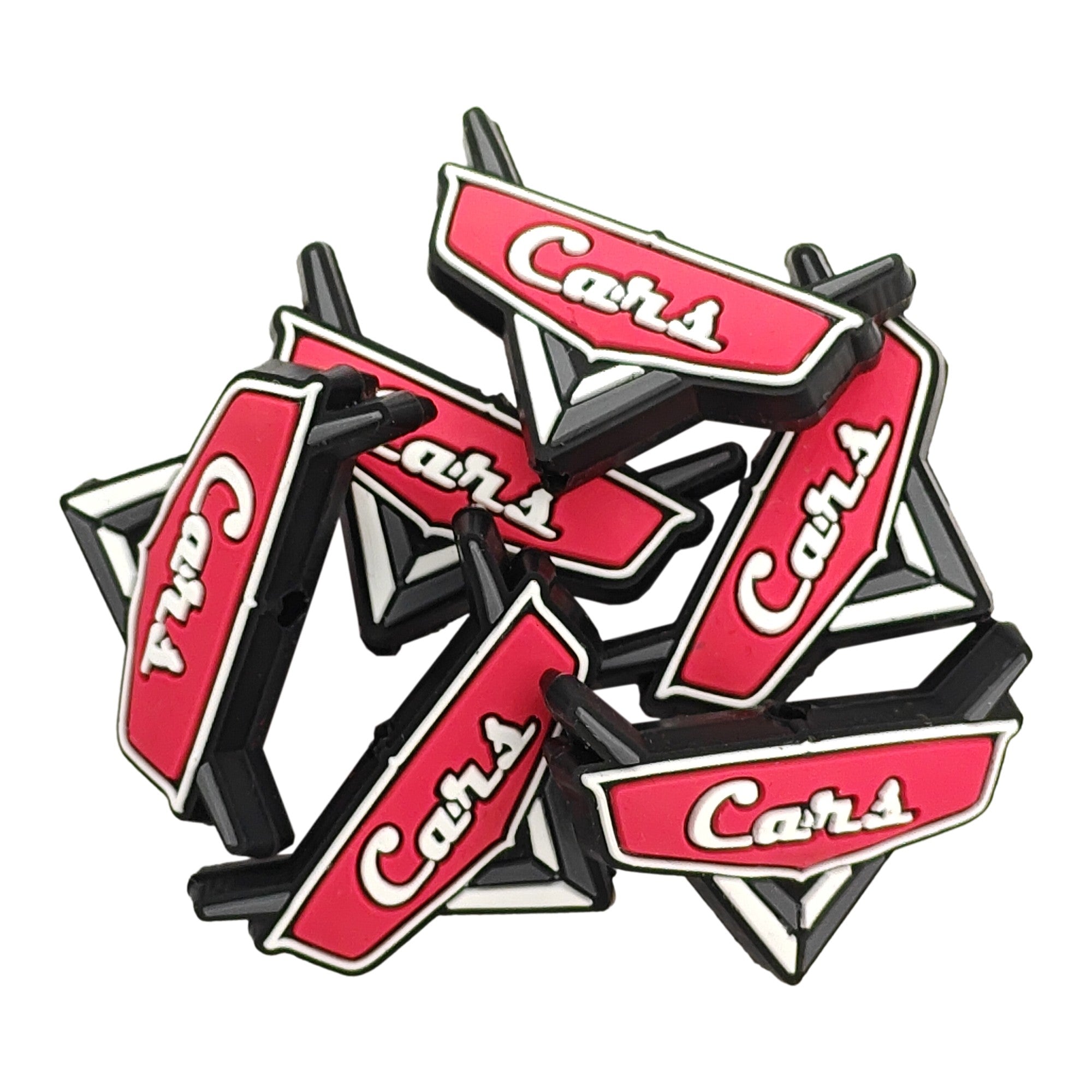 perlina separatore logo cars 35x23mm in silicone alimentare per personalizzare penne portachiavi collane braccialetti