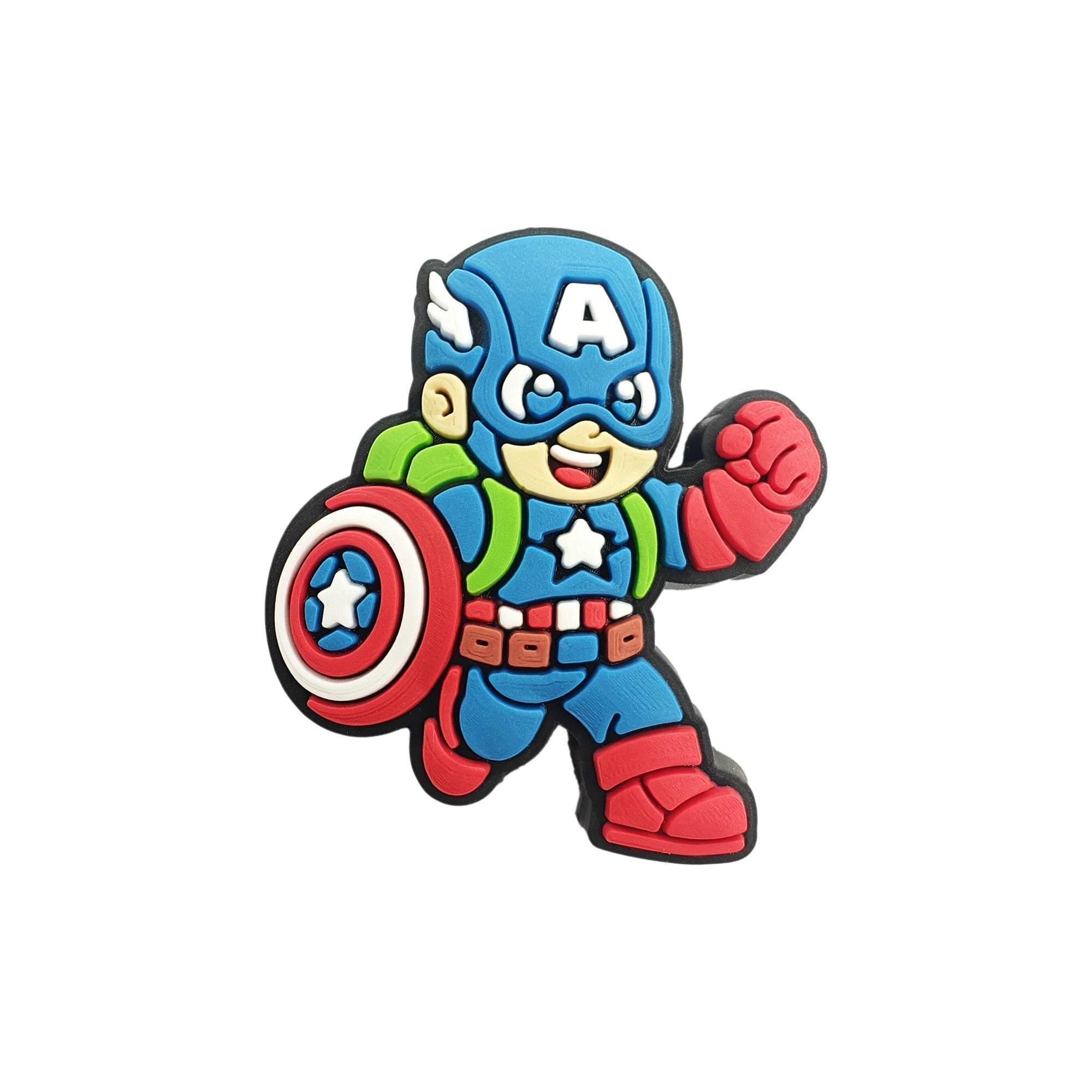 perlina separatore capitan america 31x27mm in silicone alimentare per personalizzare penne portachiavi collane braccialetti