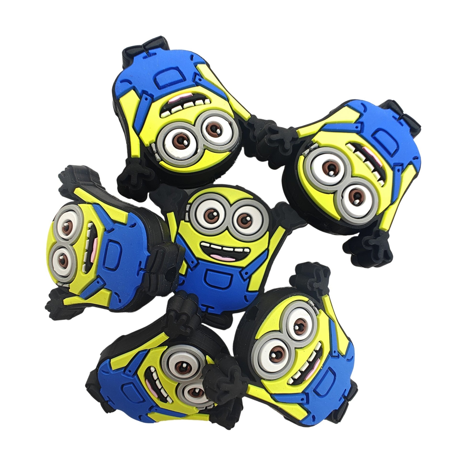 perlina separatore minion 33x30mm in silicone alimentare per personalizzare penne portachiavi collane braccialetti