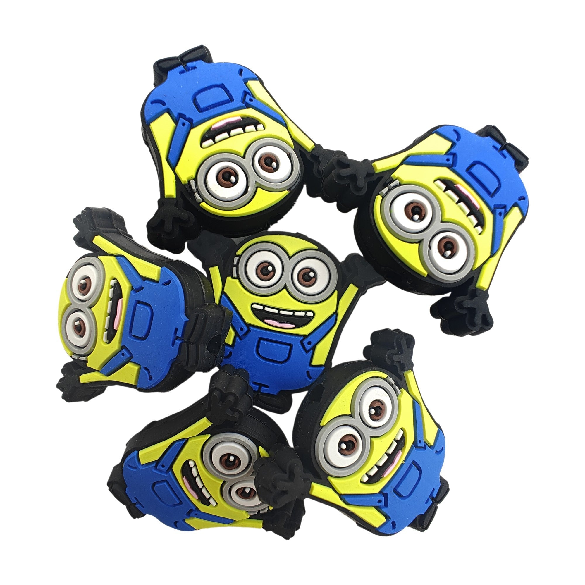 perlina separatore minion 33x30mm in silicone alimentare per personalizzare penne portachiavi collane braccialetti