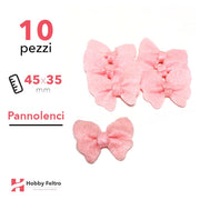 Fiocchetti Farfalla Pannolenci 10 Pezzi Rosa COD.05