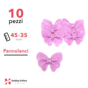 Fiocchetti Farfalla Pannolenci 10 Pezzi Rosa Fucsia COD.07