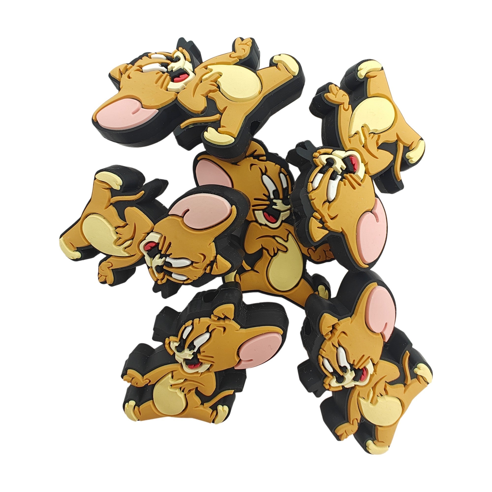 perlina separatore tom e jerry 37x34mm in silicone alimentare per personalizzare penne portachiavi collane braccialetti
