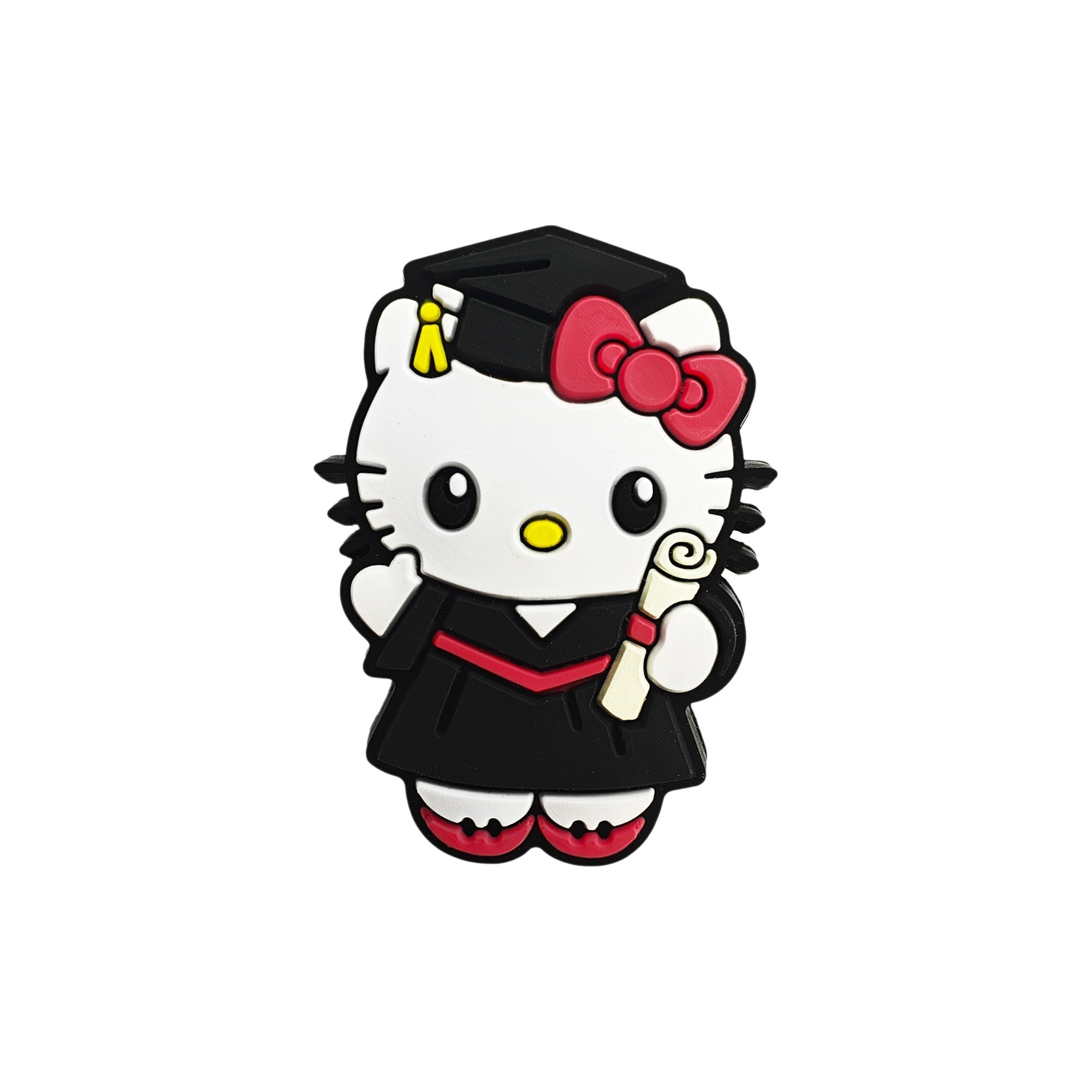 perlina separatore hello kitty laurea 37x27mm in silicone alimentare per personalizzare penne portachiavi collane braccialetti