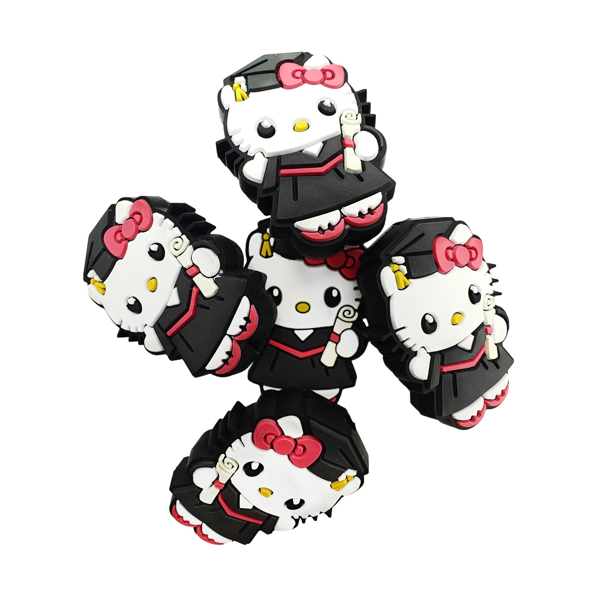 perlina separatore hello kitty laurea 37x27mm in silicone alimentare per personalizzare penne portachiavi collane braccialetti