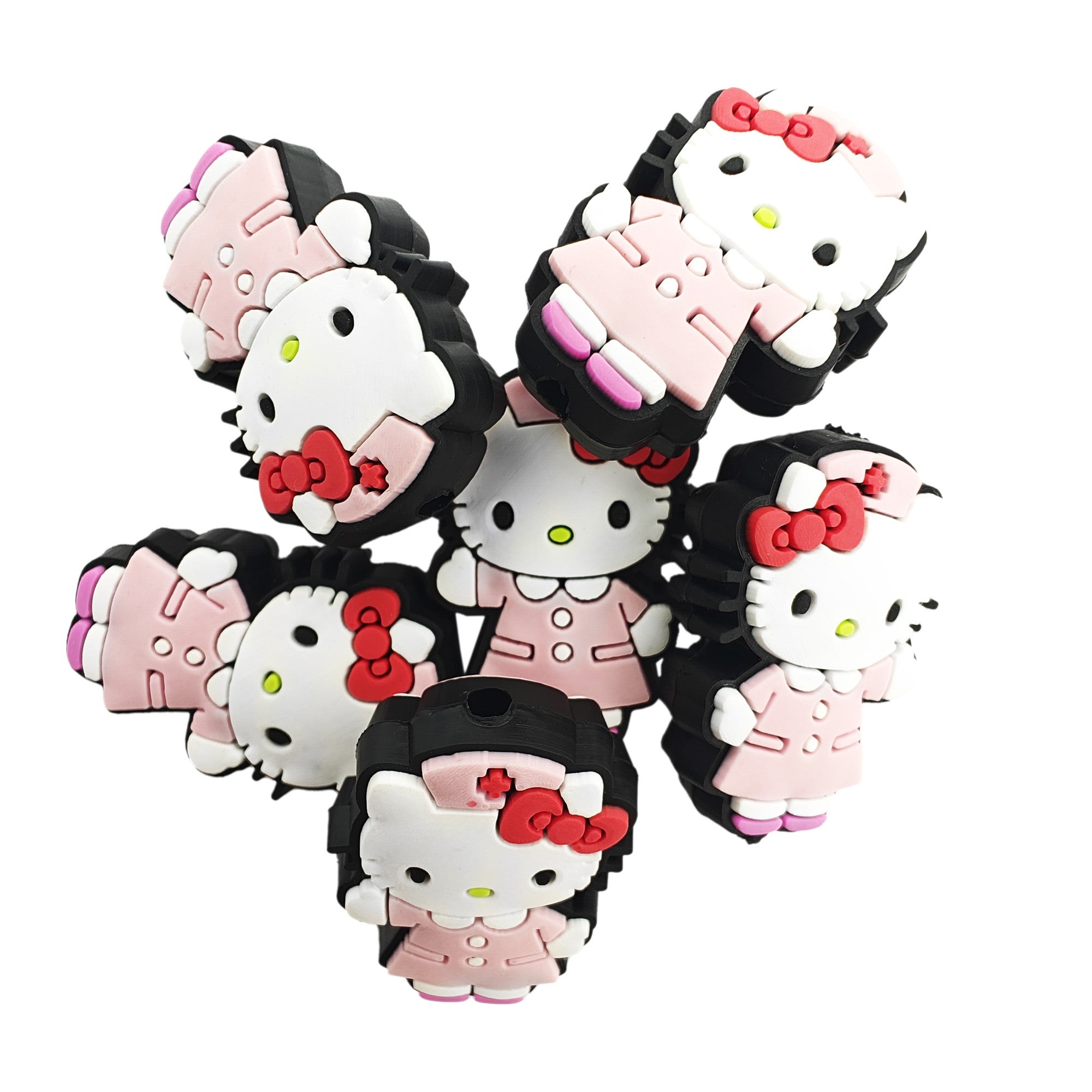 Hello Kitty Infermiera in Silicone 30x21mm - Rosa