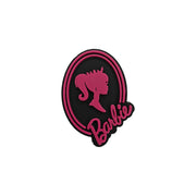 perlina separatore logo Barbie 32x28mm in silicone alimentare per personalizzare penne portachiavi collane braccialetti