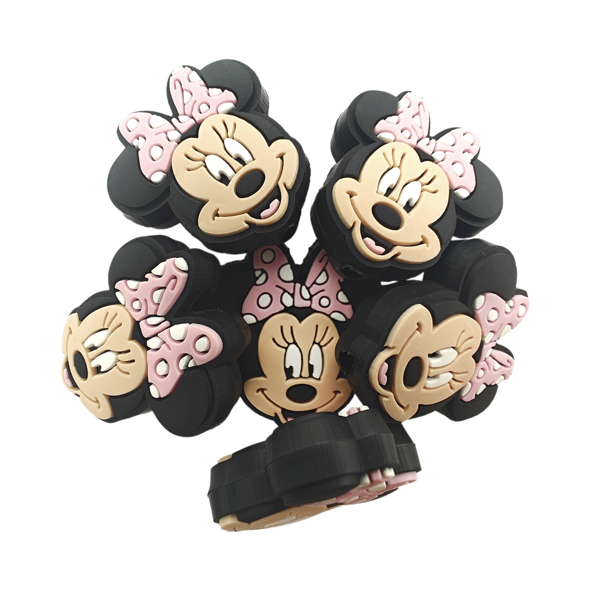 perlina separatore minnie mouse 28x27mm in silicone alimentare per personalizzare penne portachiavi collane braccialetti