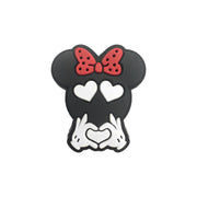 perlina separatore minnie mouse cuore 30x26mm in silicone alimentare per personalizzare penne portachiavi collane braccialetti