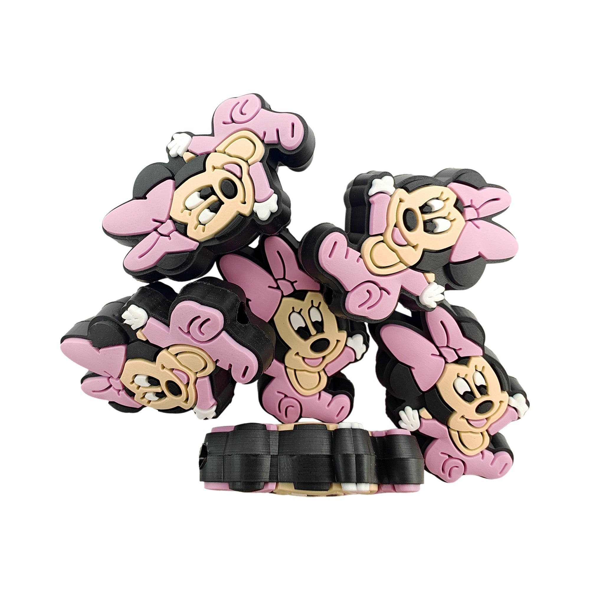 perlina separatore baby minnie 31x21mm in silicone alimentare per personalizzare penne portachiavi collane braccialetti