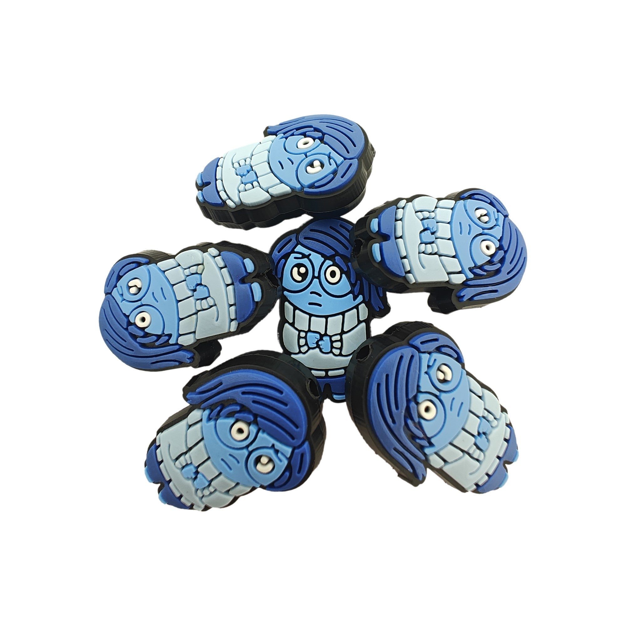 perlina separatore tristezza 30x20mm in silicone alimentare per personalizzare penne portachiavi collane braccialetti