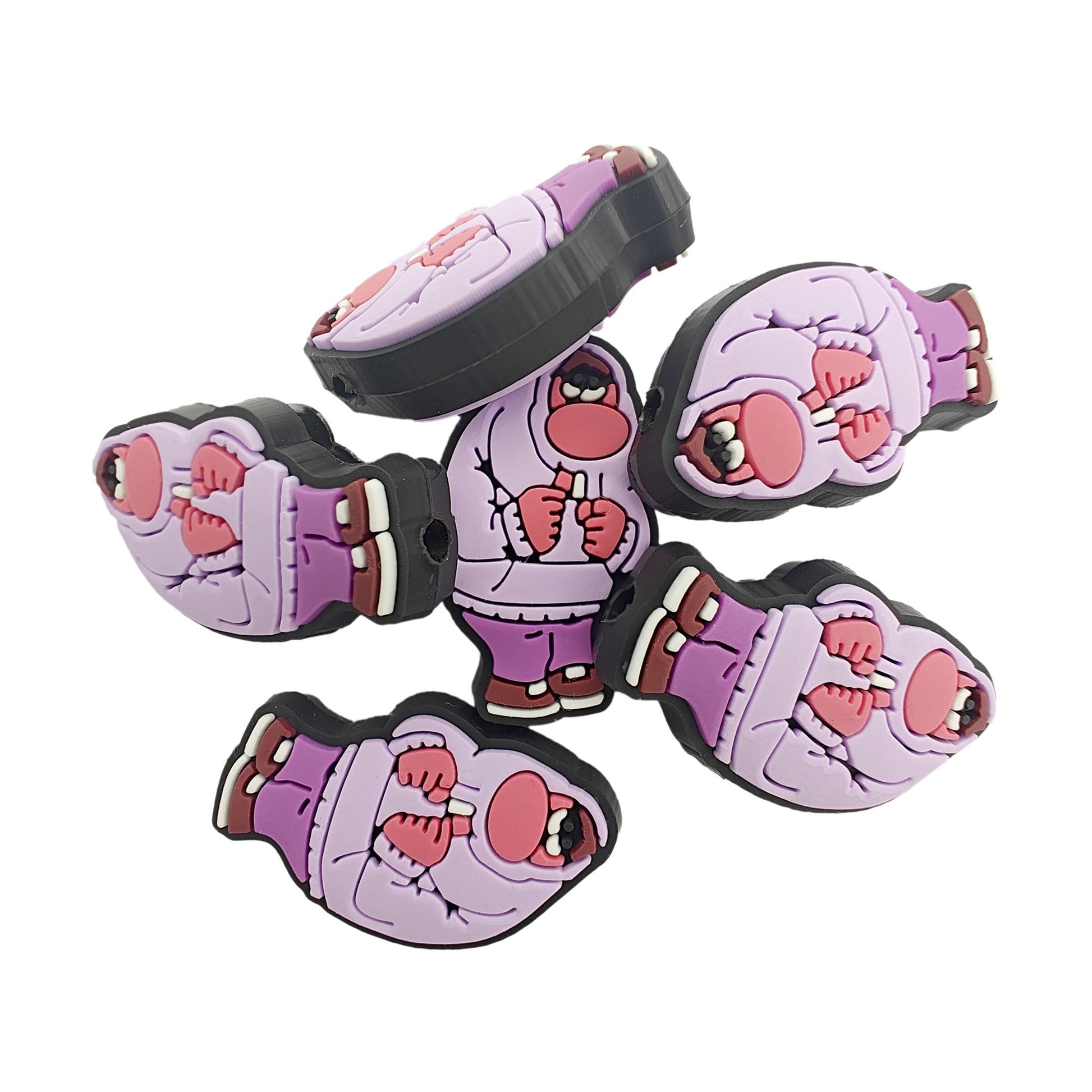 perlina separatore Timidezza 29x17mm in silicone alimentare per personalizzare penne portachiavi collane braccialetti
