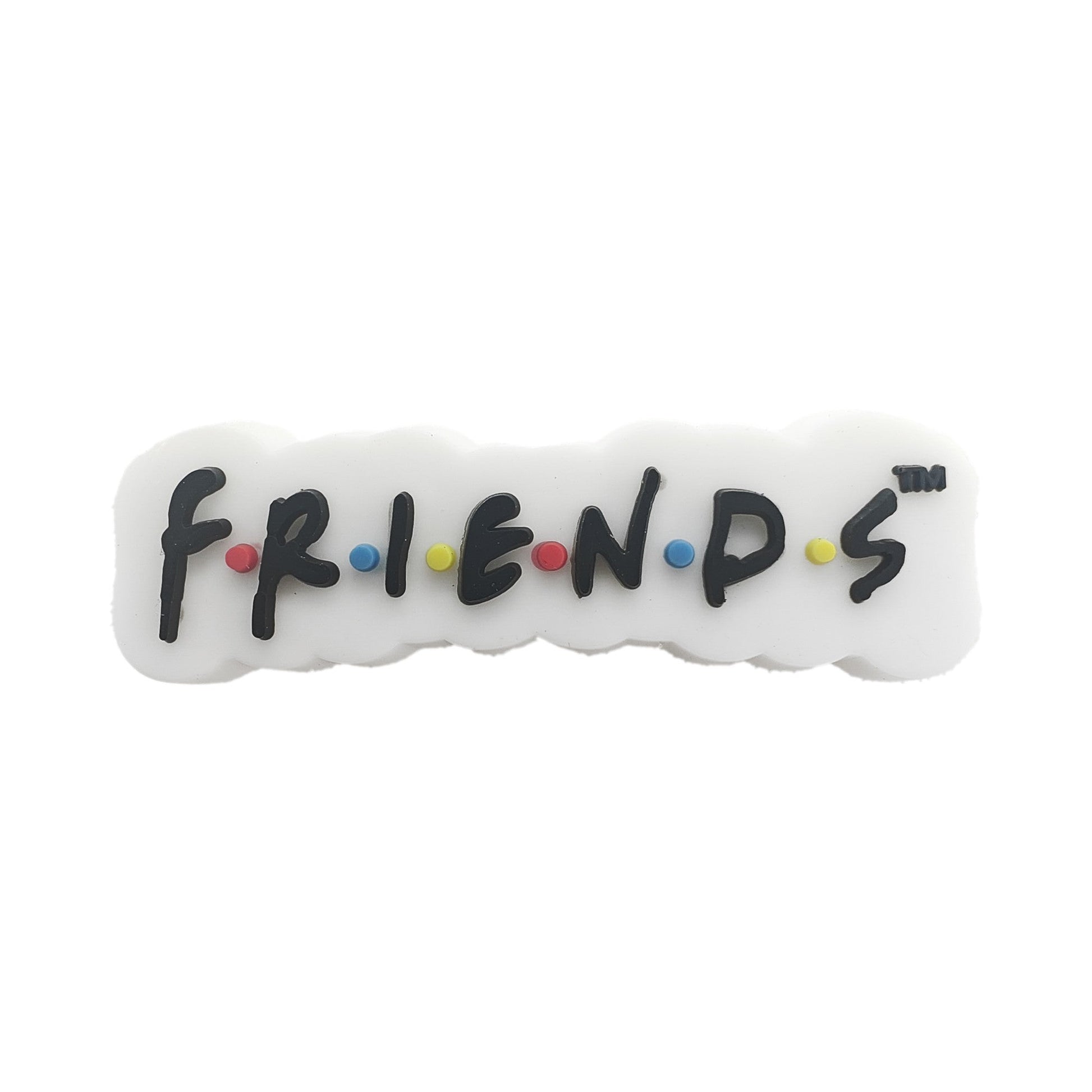 perlina separatore logo friends 36x12mm in silicone alimentare per personalizzare penne portachiavi collane braccialetti