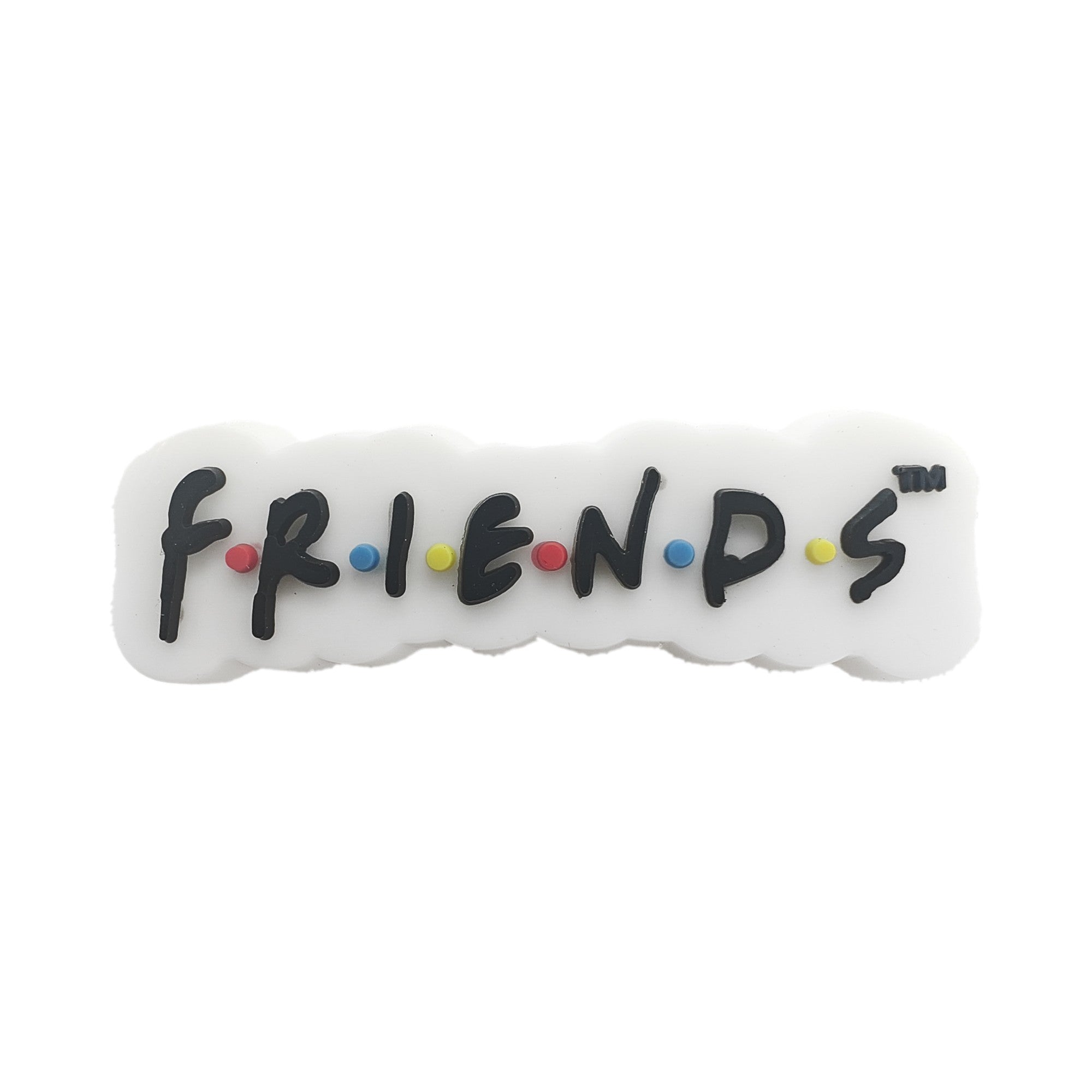 perlina separatore logo friends 36x12mm in silicone alimentare per personalizzare penne portachiavi collane braccialetti