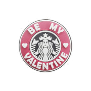 perlina separatore logo starbucks be my valentine 30mm in silicone alimentare per personalizzare penne portachiavi