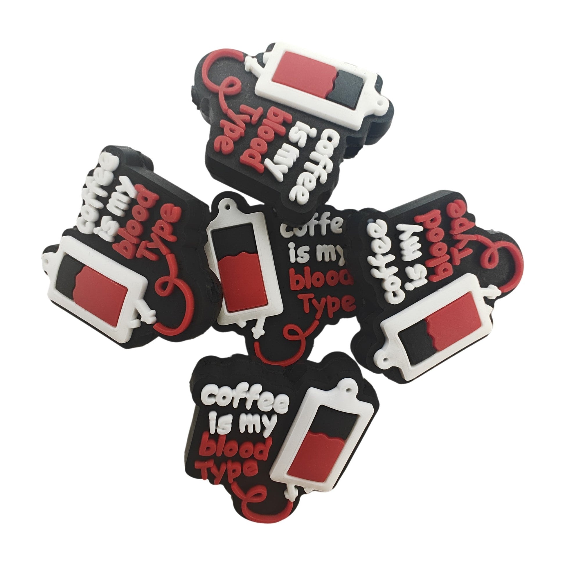 perlina separatore scritta coffee 30x28mm in silicone alimentare per personalizzare penne portachiavi collane bracciali