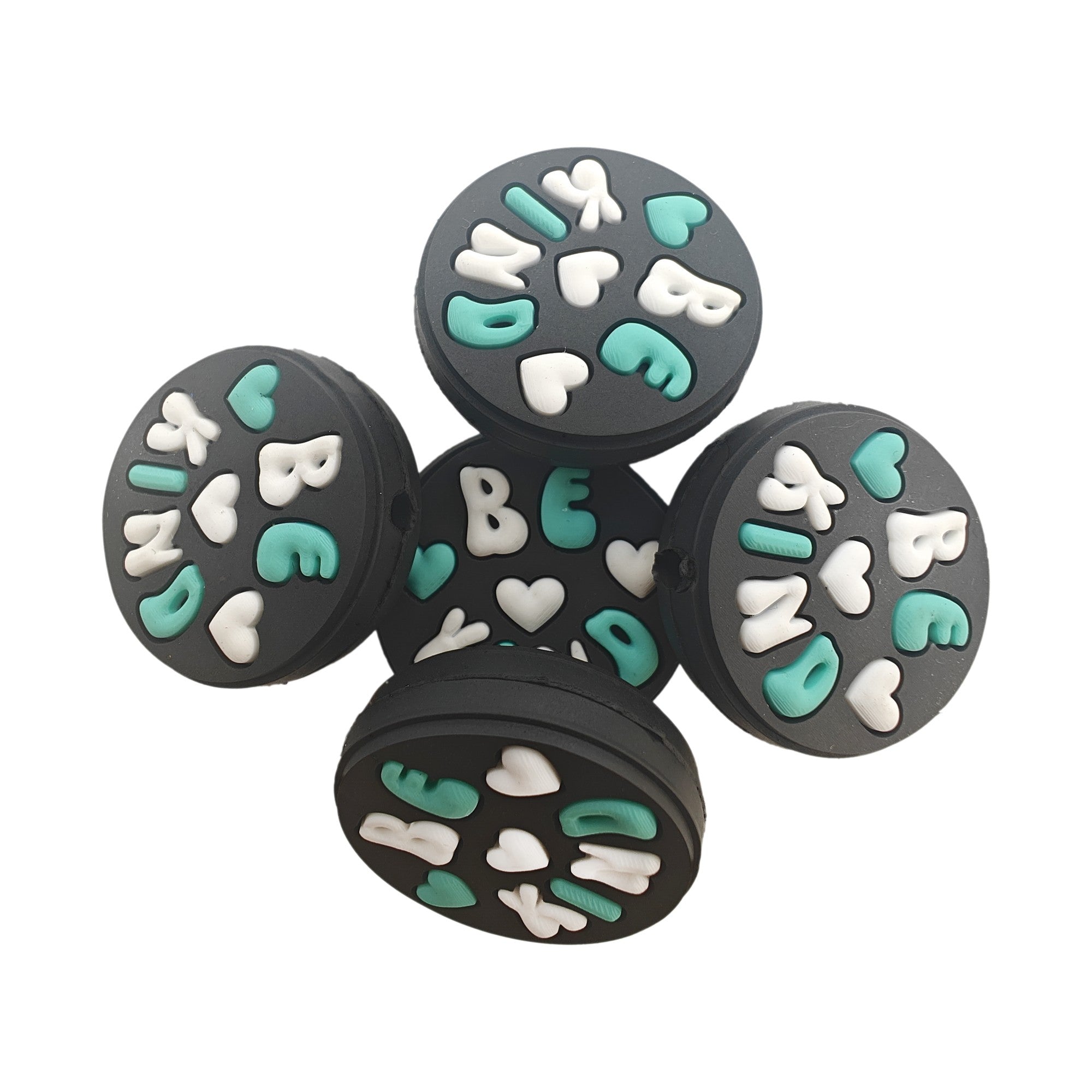 perlina separatore scritta Be kind 26mm in silicone alimentare per personalizzare penne portachiavi collane bracciali
