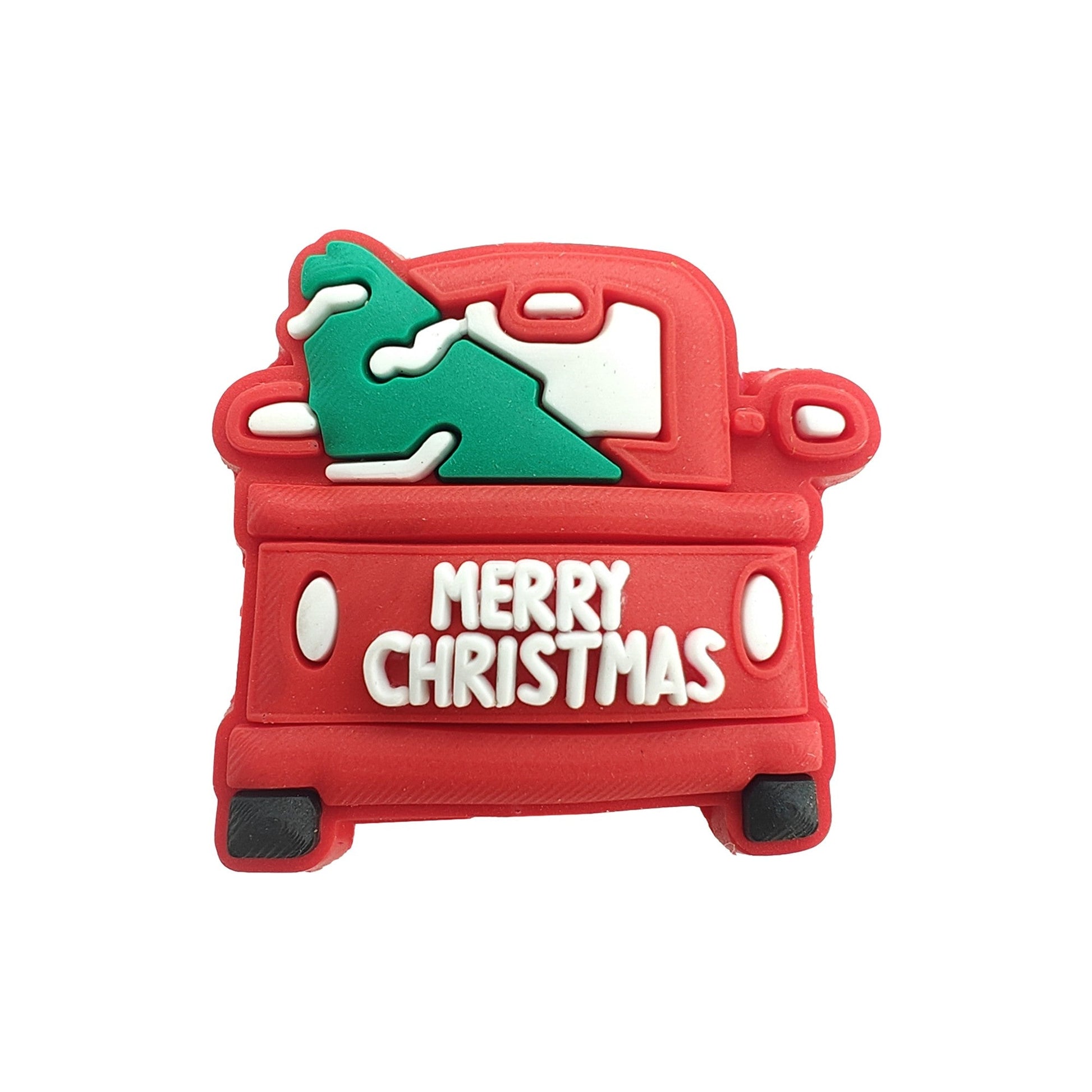 perlina separatore scritta truck natale 28x27mm in silicone alimentare per personalizzare penne portachiavi collane bracciali