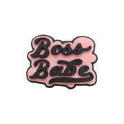 perlina separatore scritta boss babe 30x23mm in silicone alimentare per personalizzare penne portachiavi collane bracciali